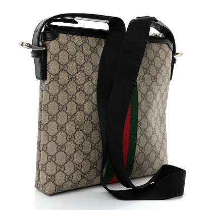 Gucci GG Supreme Monogram Web Messenger Bag Black 3 of 10