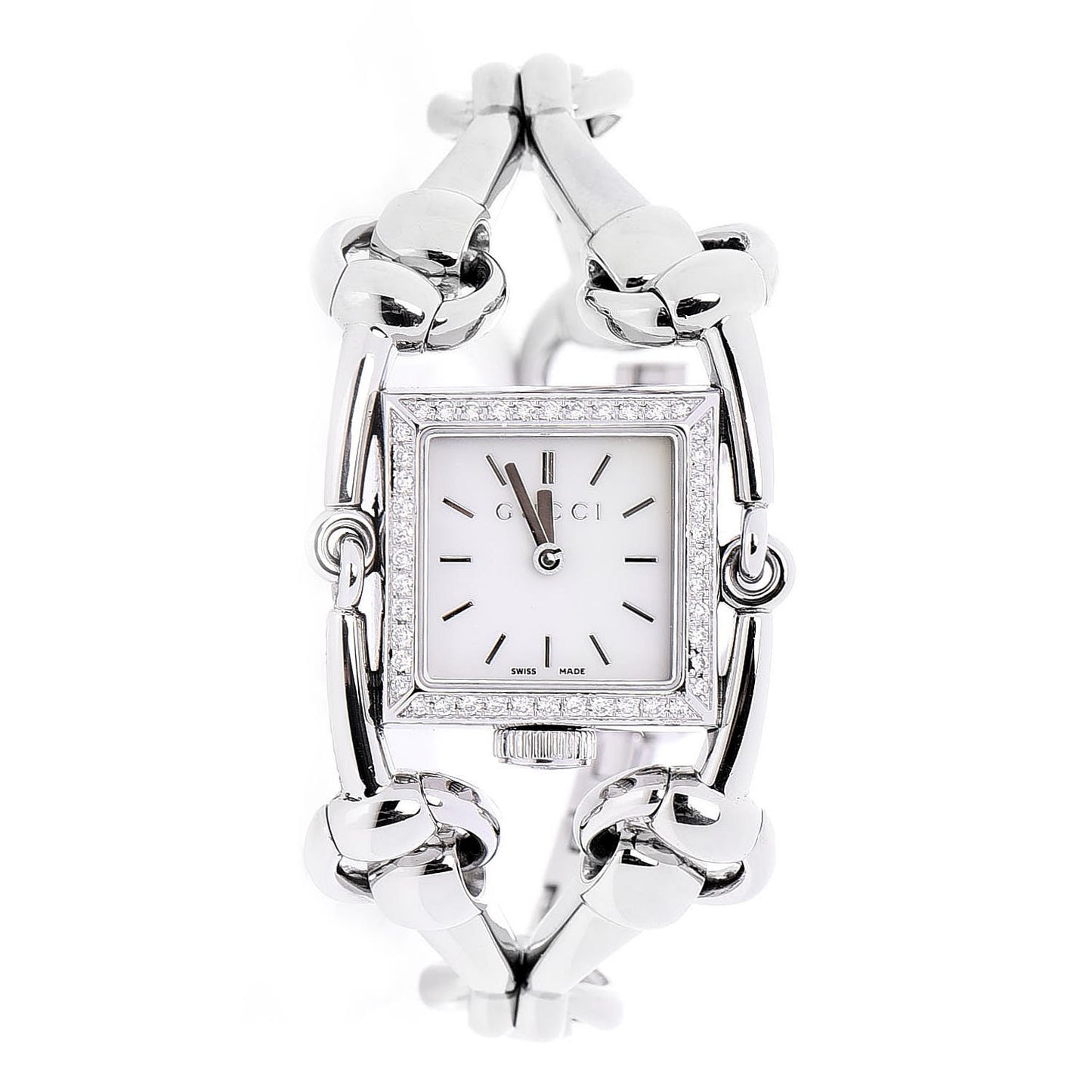 Stainless Steel Diamond Bezel Mother of Pearl 20mm Signoria Quartz Watch