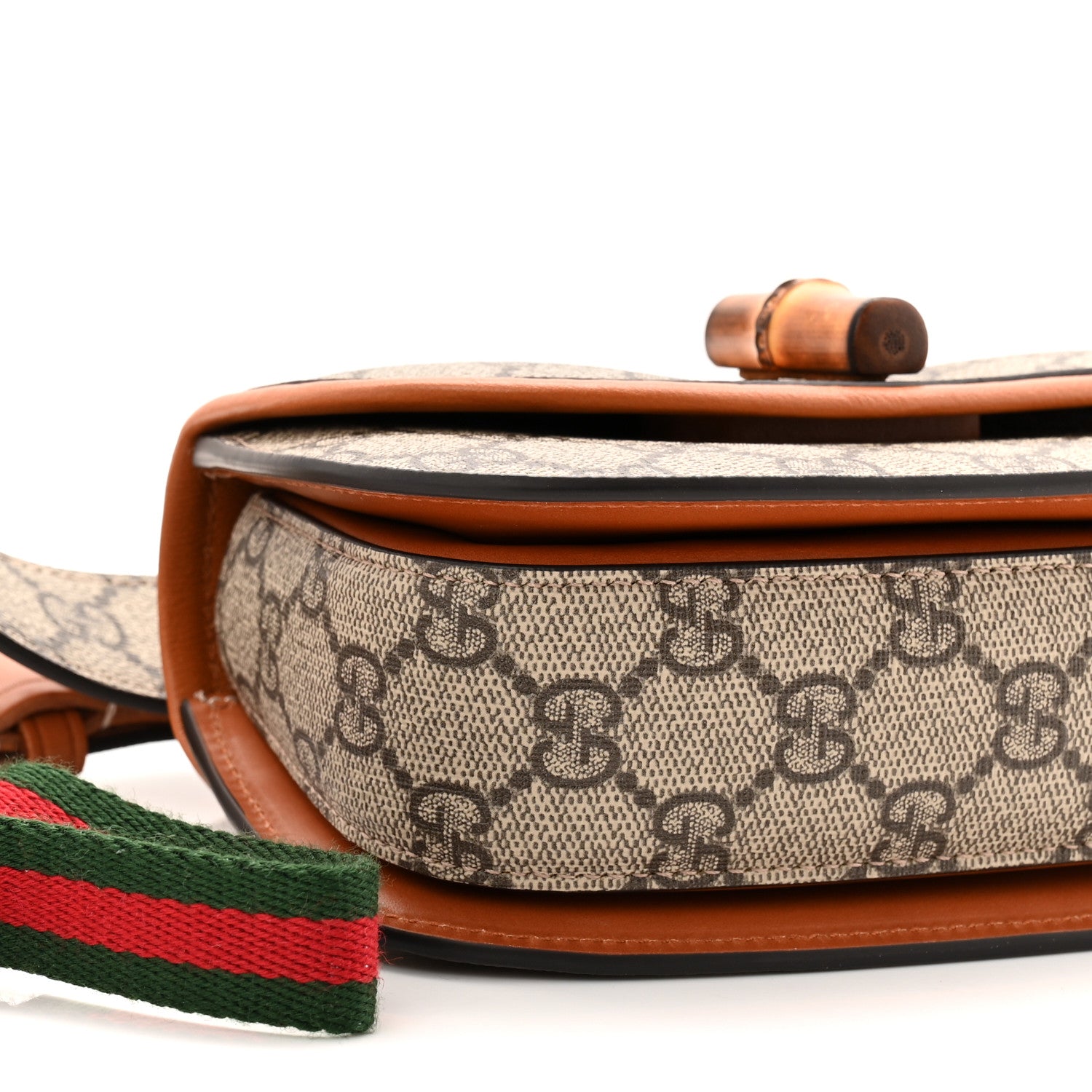 Gucci GG Supreme Monogram Web Bamboo Mini 1947 Belt Bag 80 32 Beige 10 of 11
