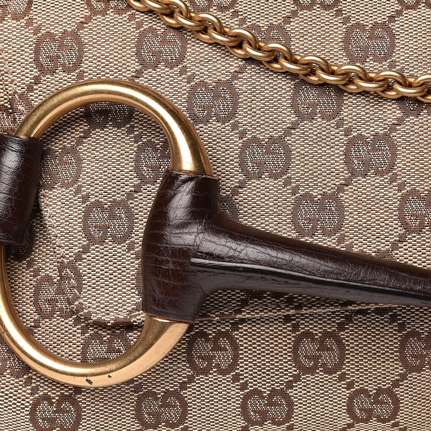 Monogram Horsebit Clutch Dark Brown