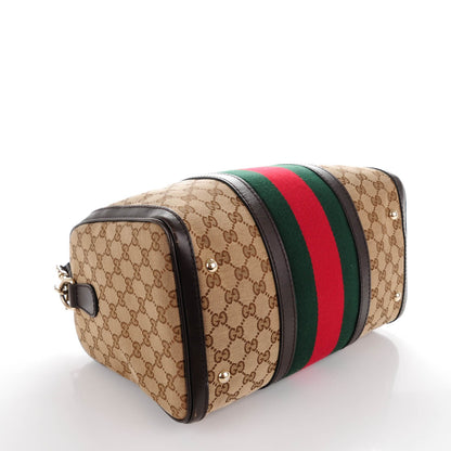 Gucci Monogram Vintage Web Medium Boston Dark Brown 8 of 18