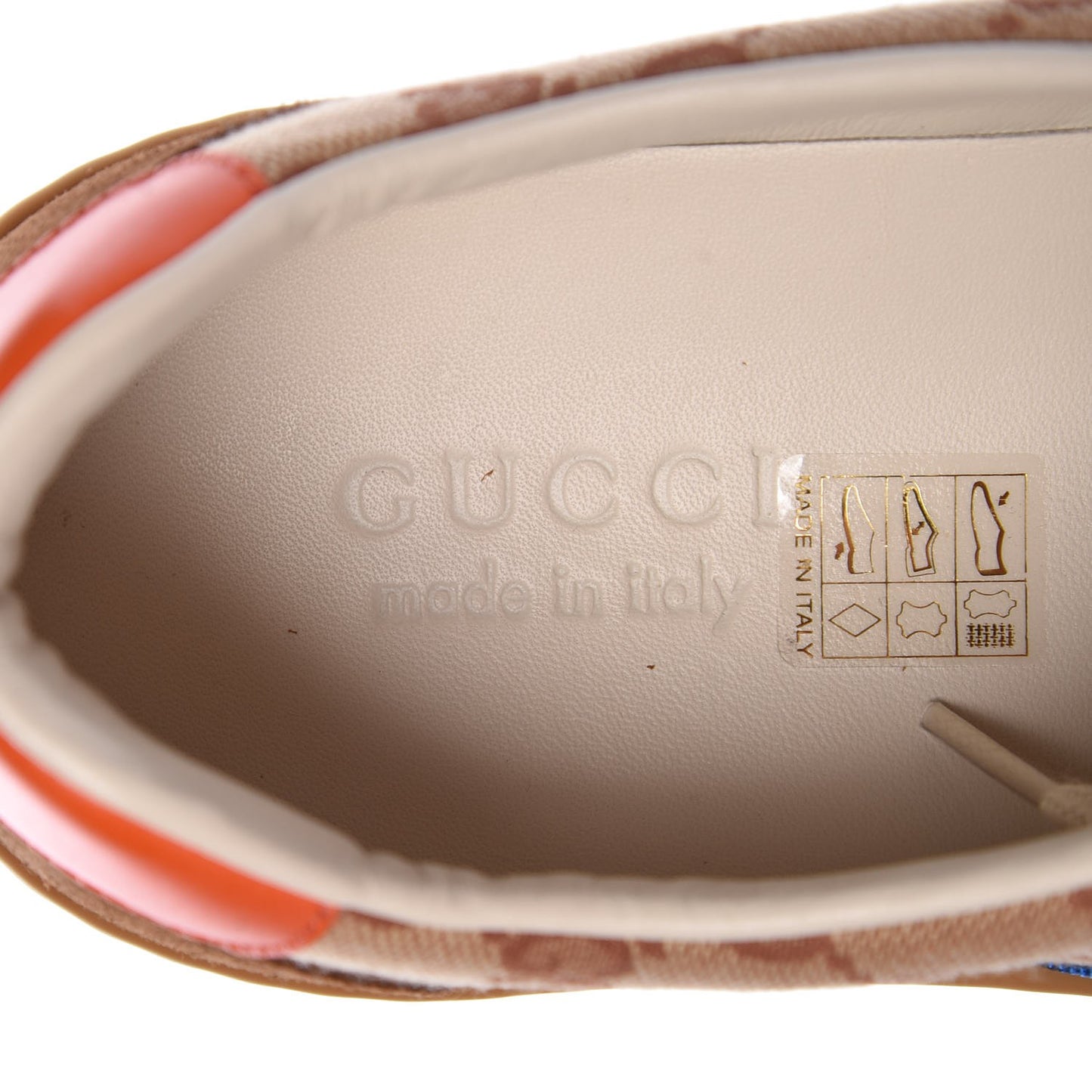 GG Monogram Suede Web Mens G74 Sneakers 8 Beige Ruggine Cuir