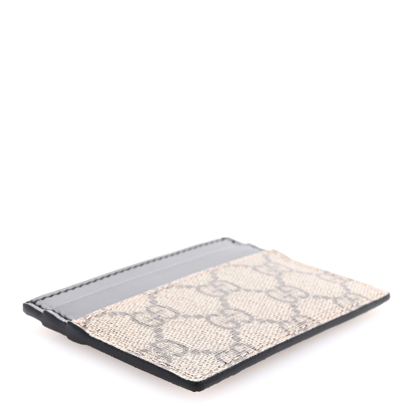 GG Supreme Monogram Calfskin Card Holder Beige Black