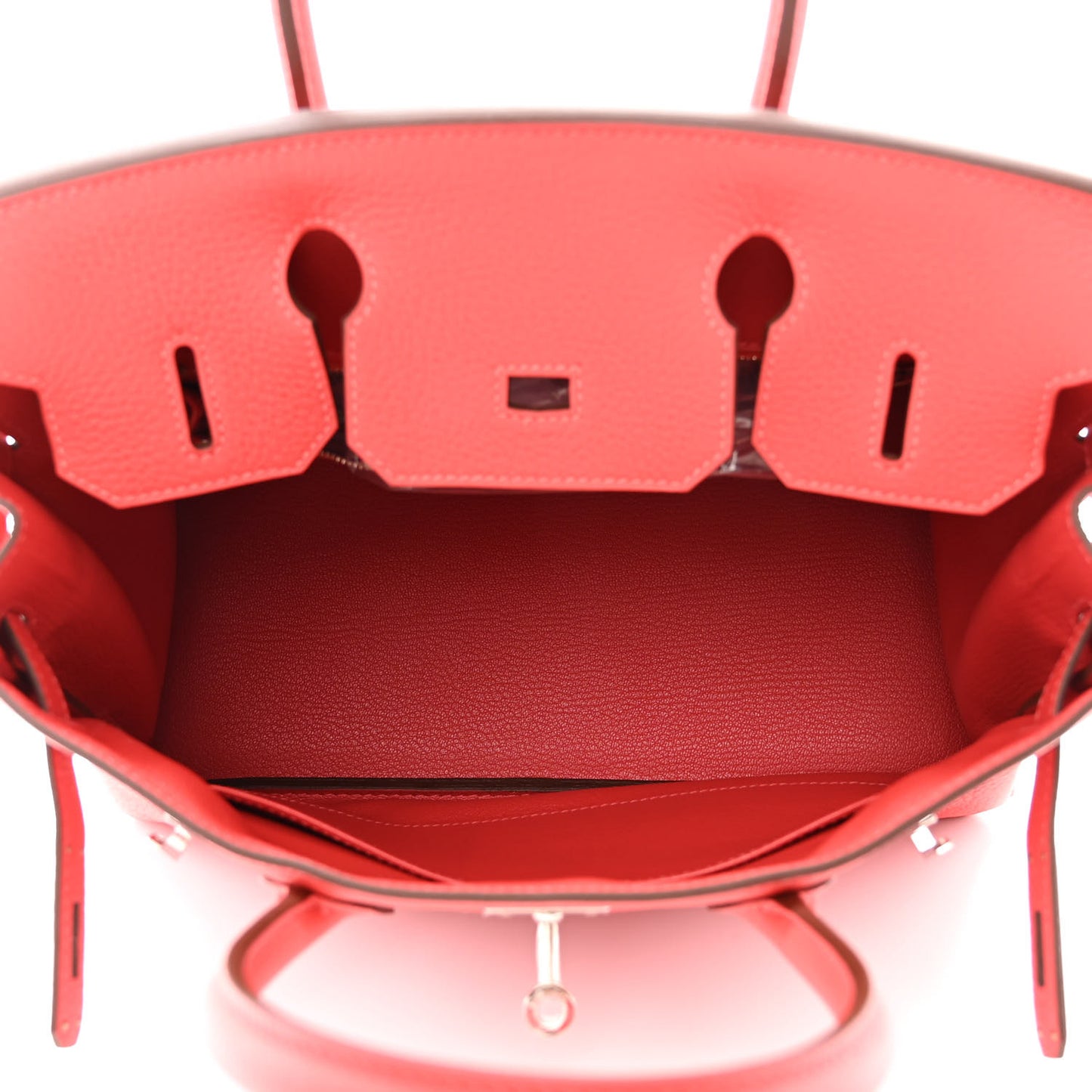 Taurillon Clemence Birkin 30 Rouge Pivoine