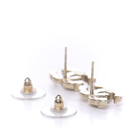 Chanel Crystal CC Earrings Gold 3 of 5