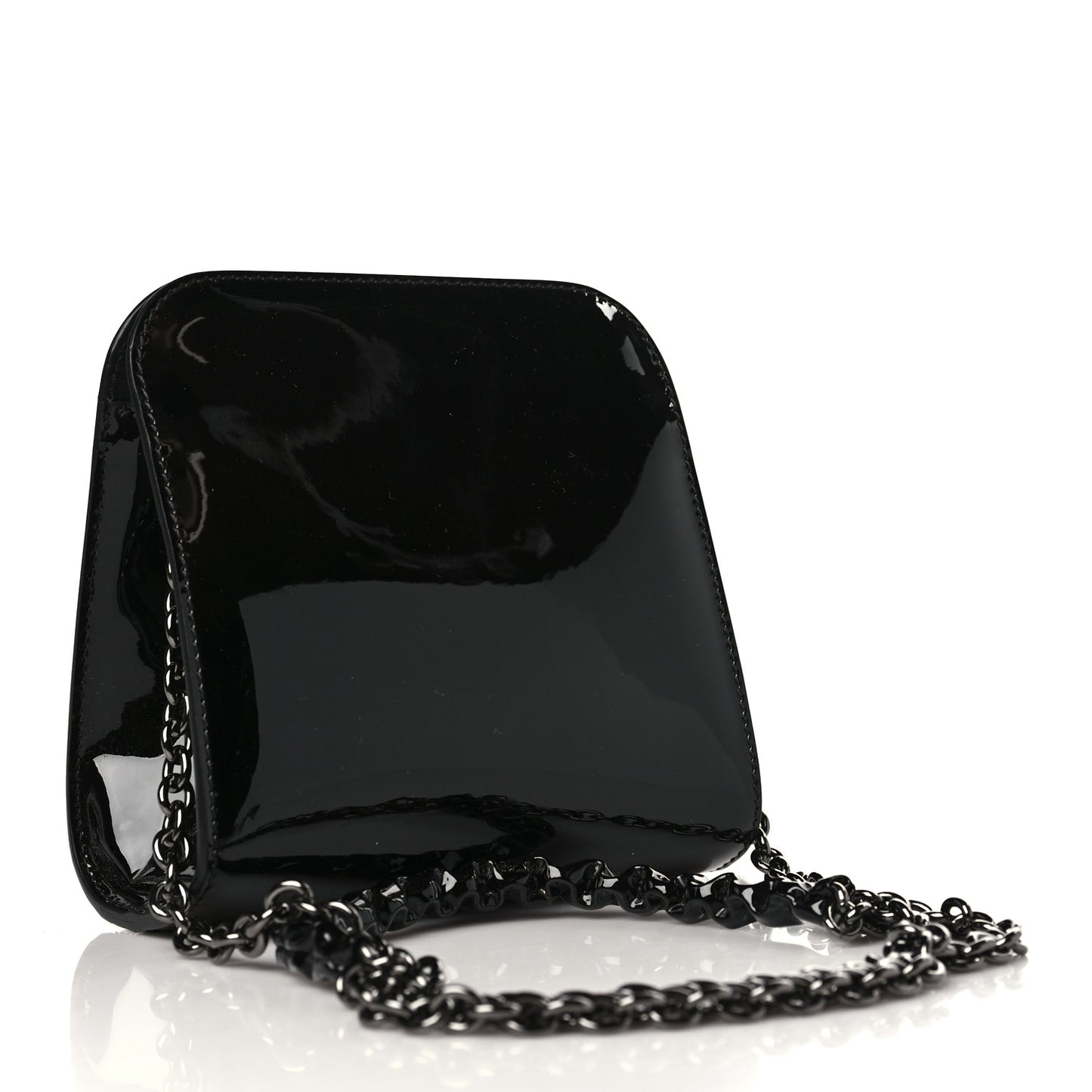 Patent Cosmo T Lock Chain Bag Black