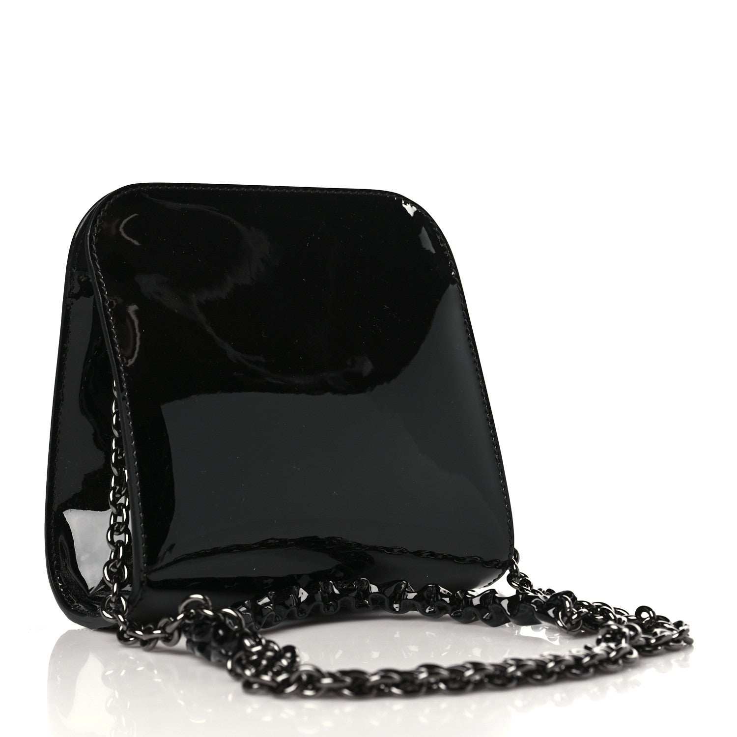 Tom Ford Patent Cosmo T Lock Chain Bag Black 2 of 7
