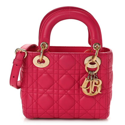 Christian Dior Lambskin Cannage Mini Lady Dior Fuchsia 1 of 8