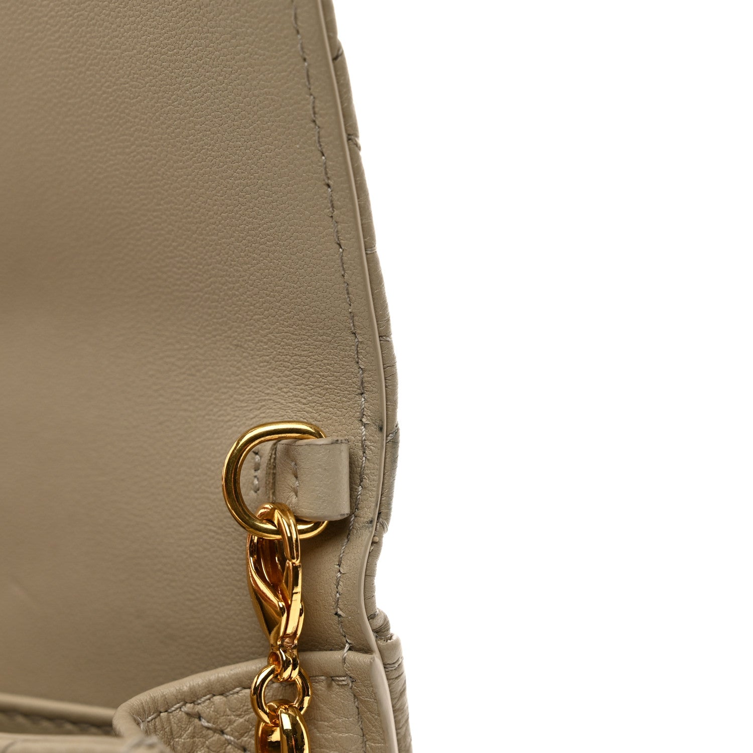 Christian Dior Supple Calfskin Caro Pouch with Chain Sand 11 of 12
