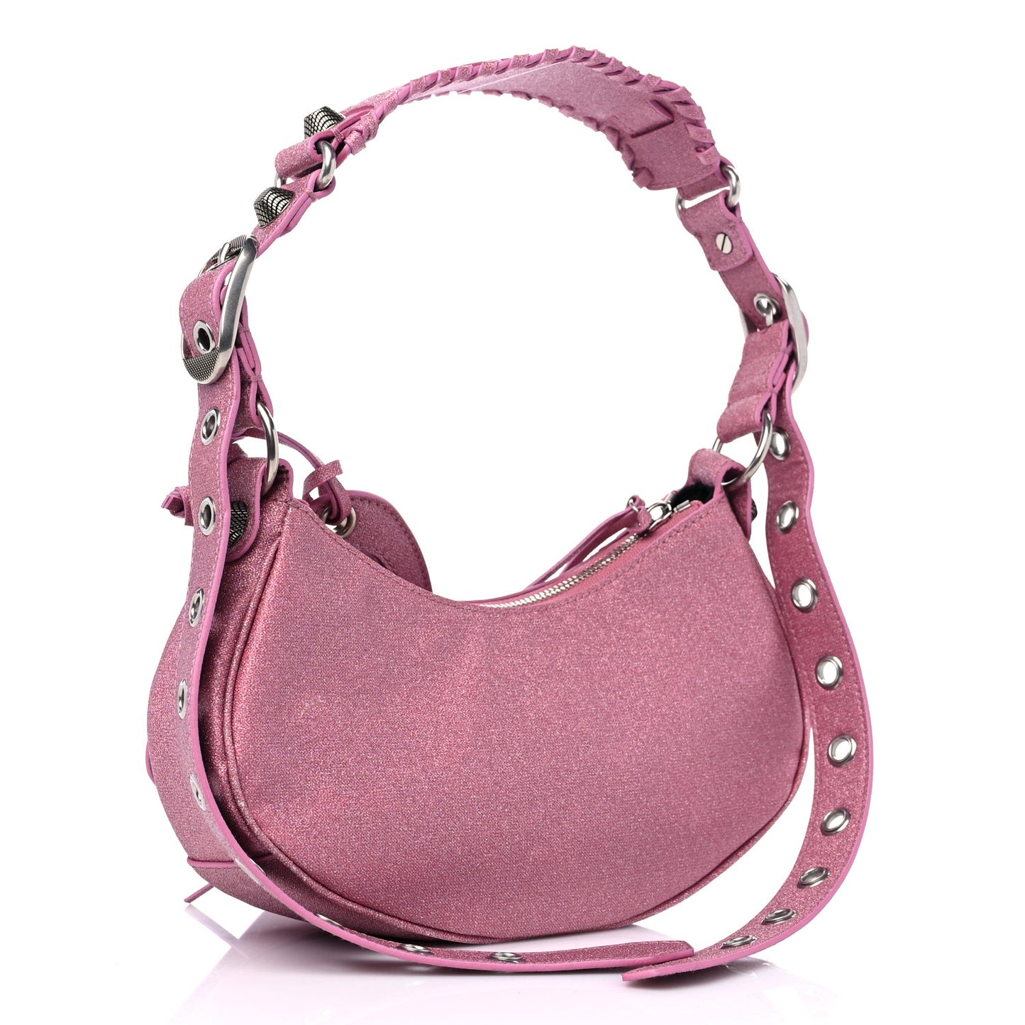 Sparkling Fabric Le Cagole Shoulder Bag XS Sweet Pink