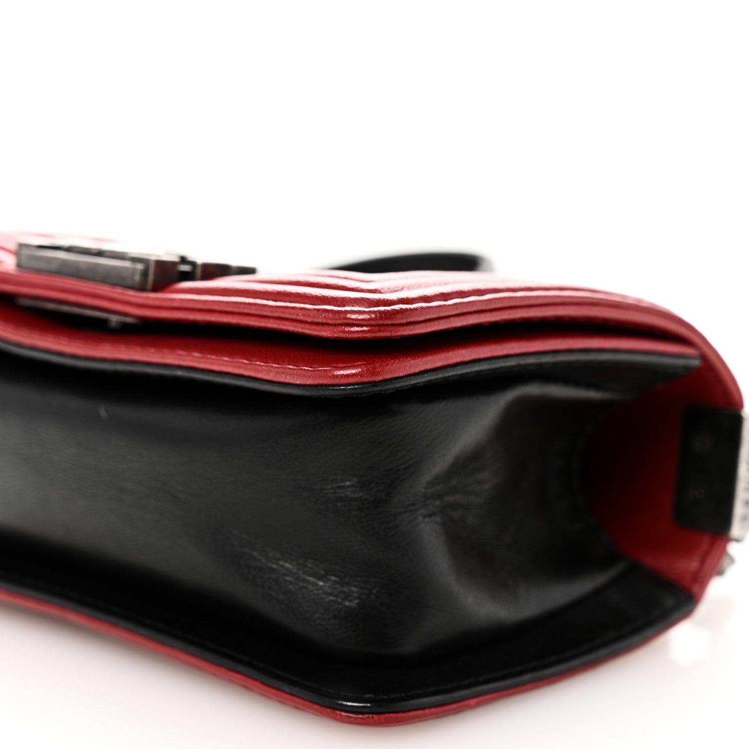 Chanel Calfskin Quilted Mini Boy Flap Black Red 10 of 10