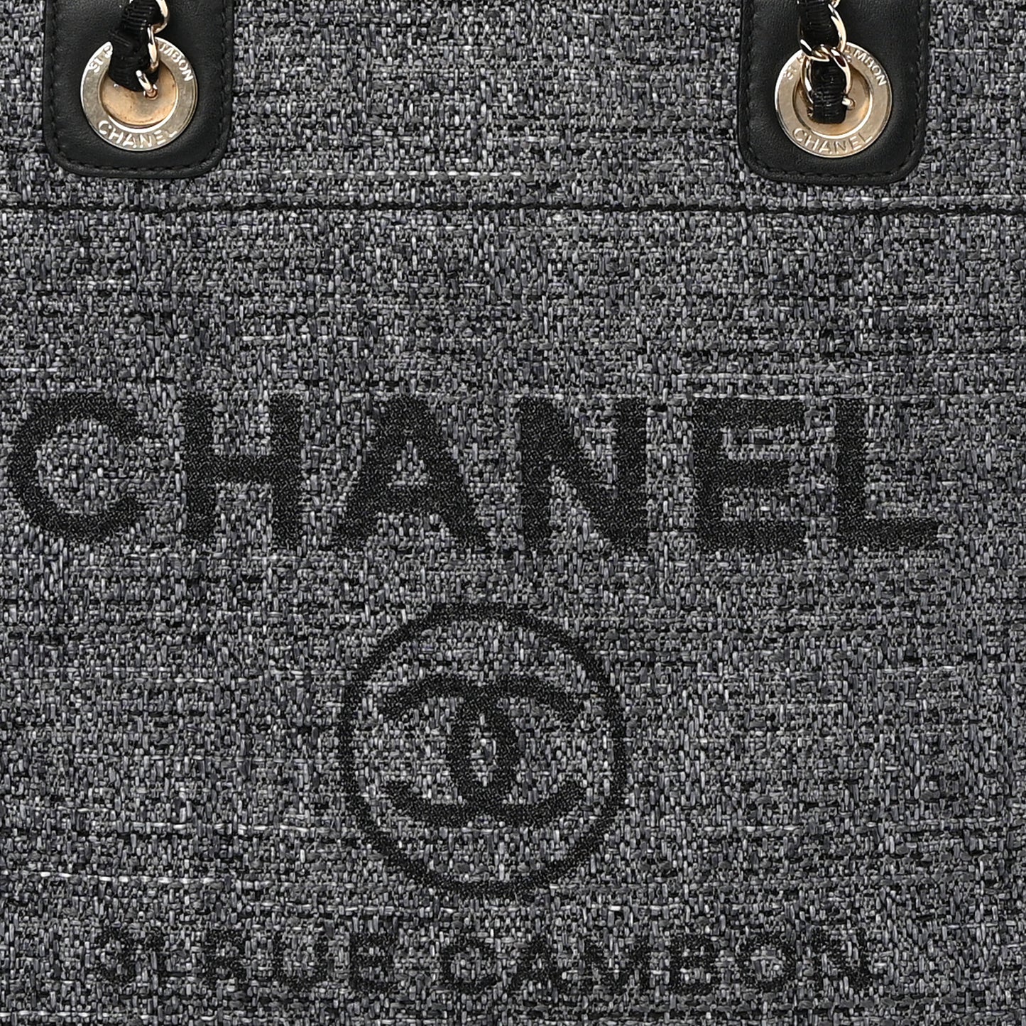 Lurex Boucle Small Deauville Tote Black