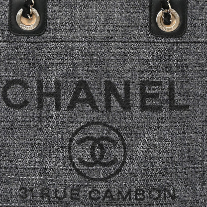 Chanel Lurex Boucle Small Deauville Tote Black 8 of 17