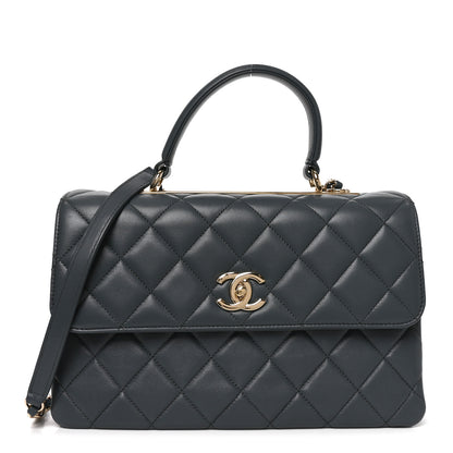Chanel Lambskin Quilted Medium Trendy CC Flap Dual Handle Bag Dark Grey 1 of 10