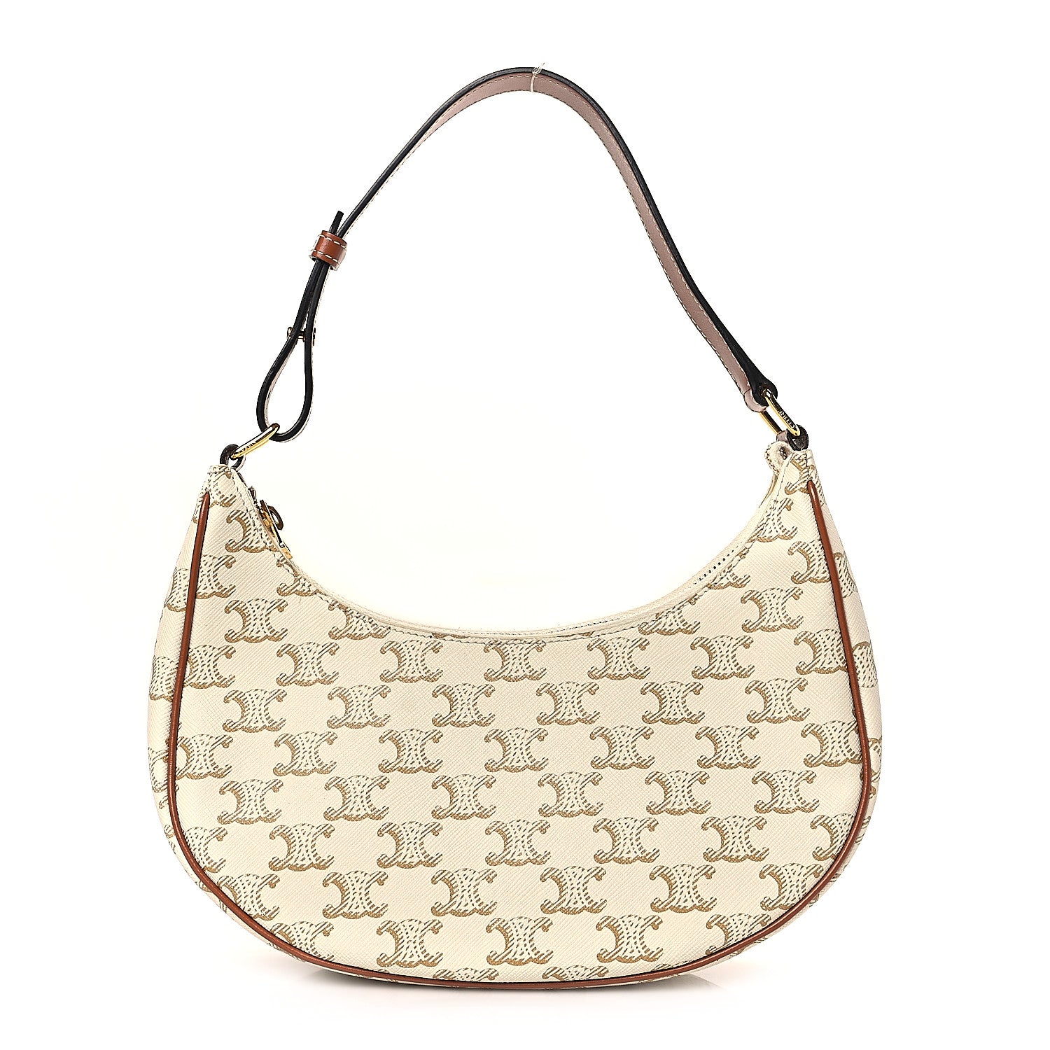 Celine Canvas Calfskin Ava Triomphe Shoulder Bag White 1 of 9