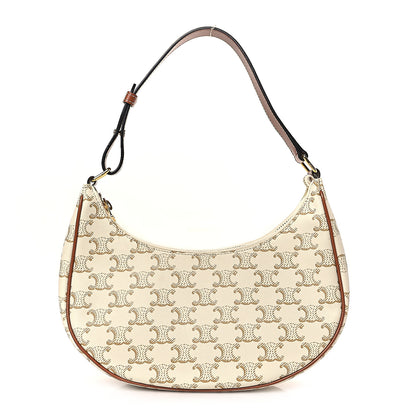 Celine Canvas Calfskin Ava Triomphe Shoulder Bag White 1 of 9