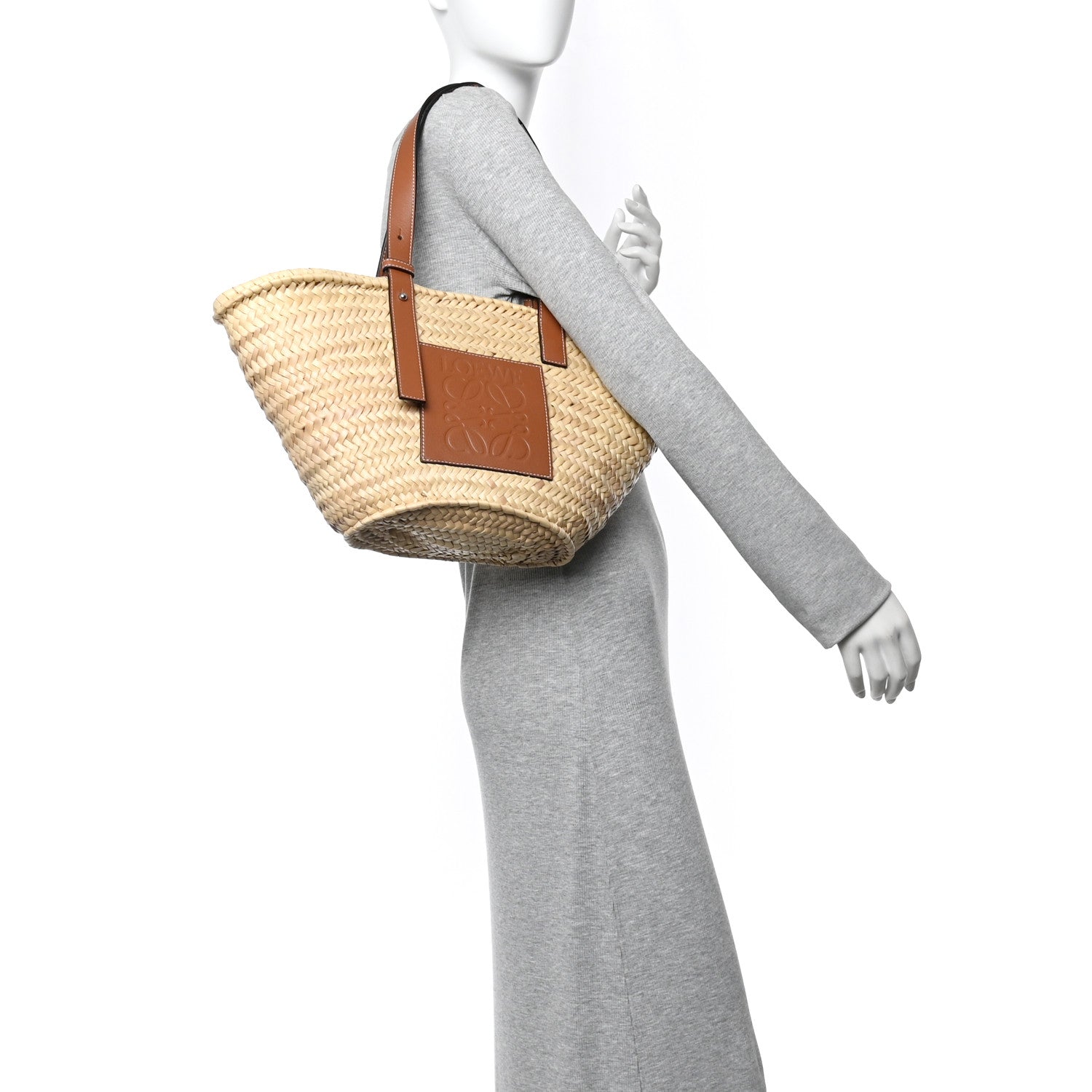 Loewe Raffia Basket Tote Bag Natural Tan 2 of 10