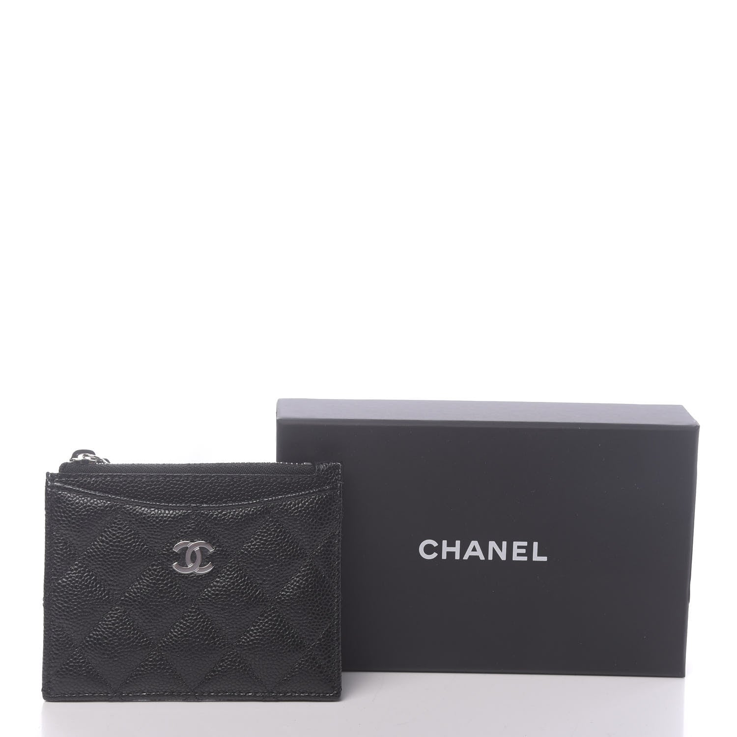 Chanel Caviar Quilted CC Zip Card Holder Black 8 of 8