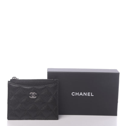 Chanel Caviar Quilted CC Zip Card Holder Black 8 of 8