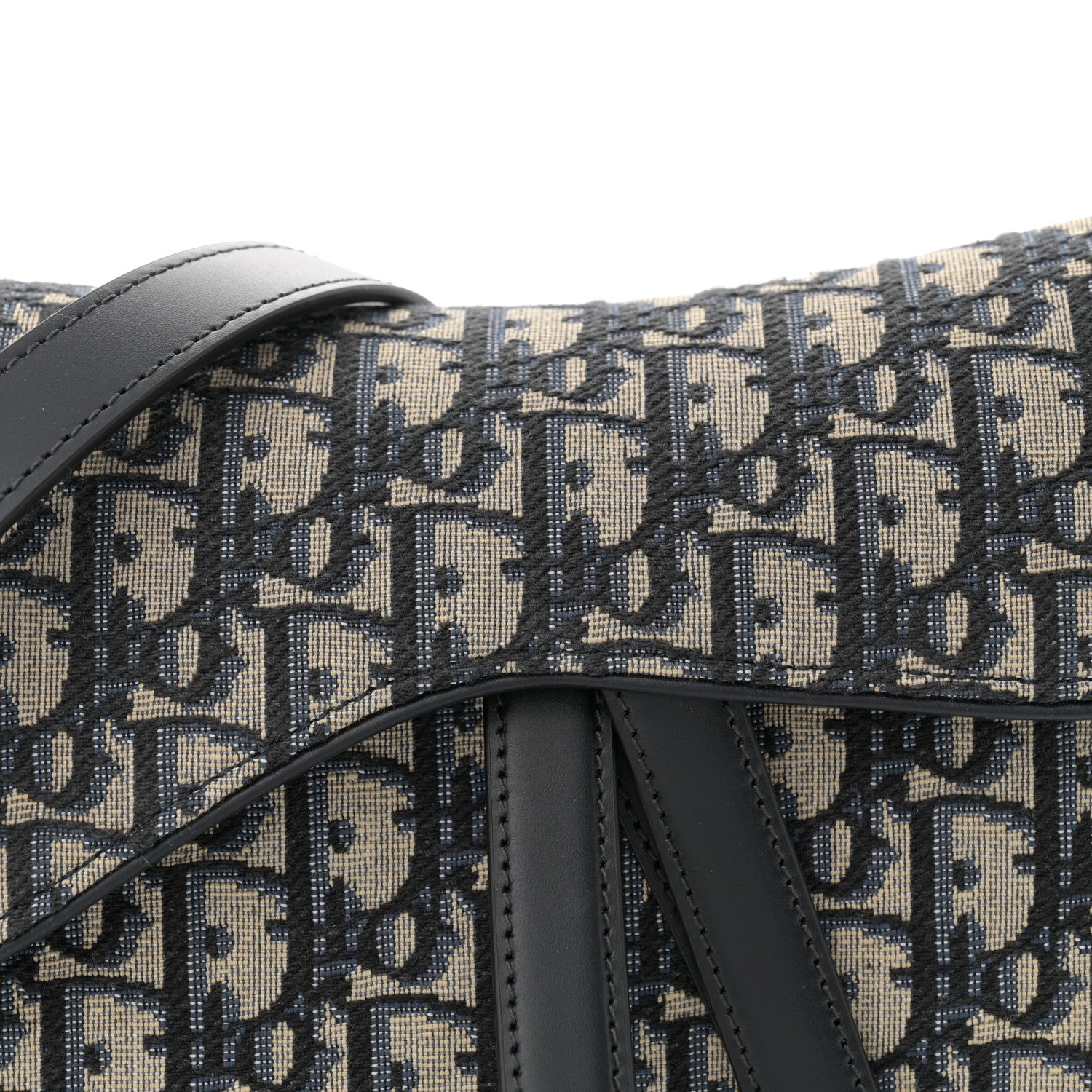 Christian Dior Oblique Saddle Bag With Strap Blue 8 of 10