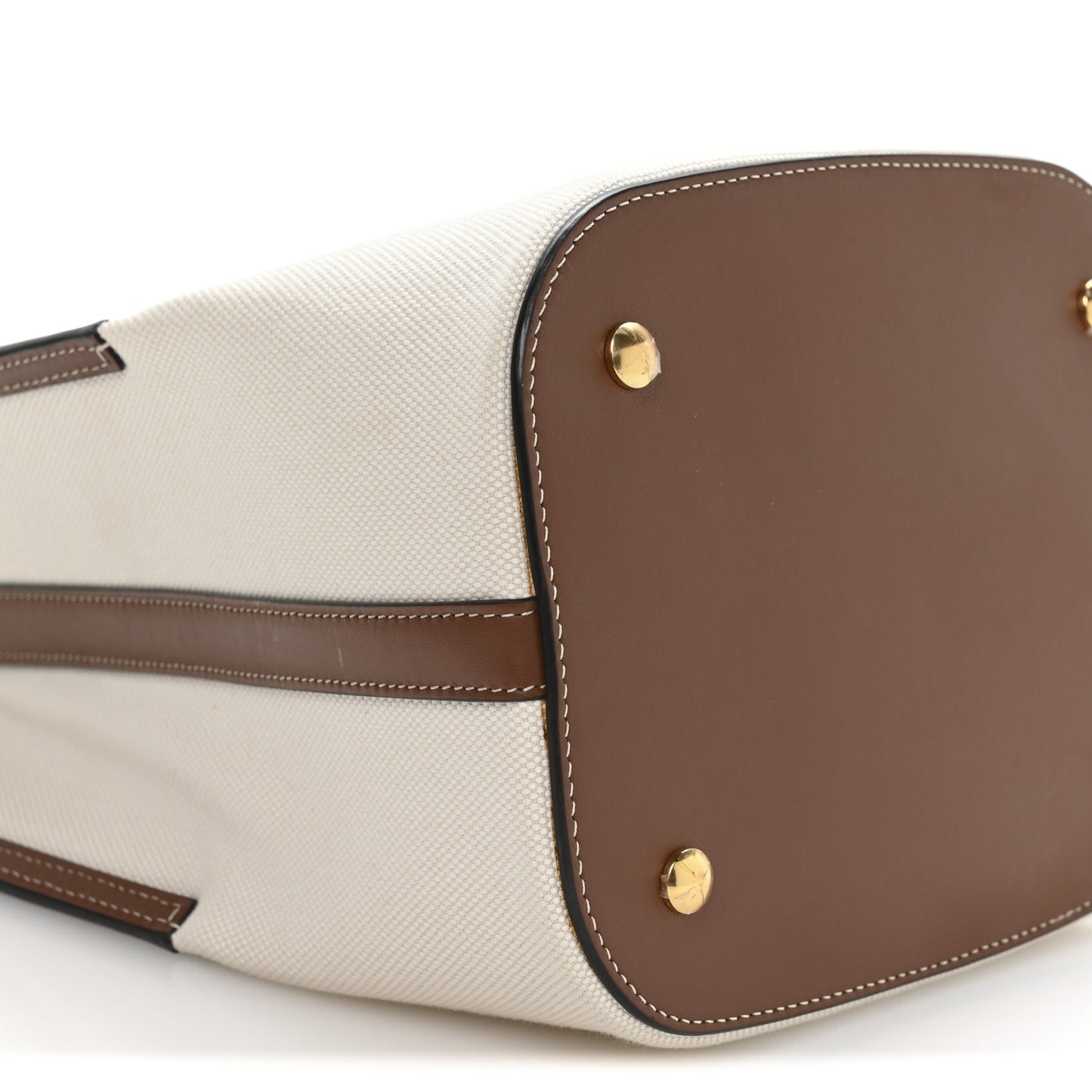 Canvas Cotton Small Peggy Bucket Bag Natural Gold