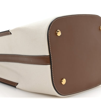 Burberry Canvas Cotton Small Peggy Bucket Bag Natural Gold 17 of 19