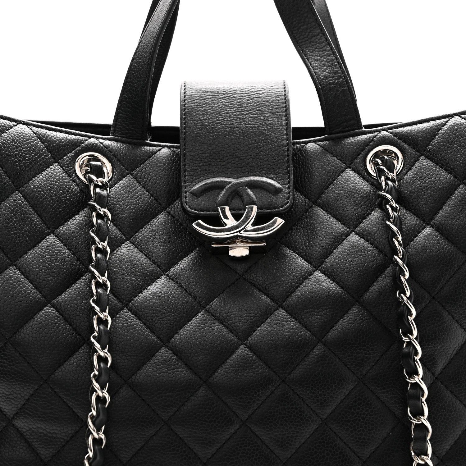Chanel Caviar Quilted Large CC Box Shopping Tote Black 8 of 11