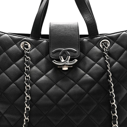 Chanel Caviar Quilted Large CC Box Shopping Tote Black 8 of 11