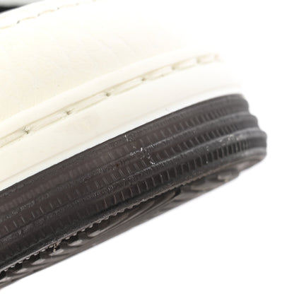 Chanel Grained Calfskin Fabric Womens Logo Sneakers 35 White Black 12 of 17