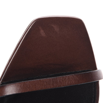 Saint Laurent Calfskin Opyum Sandals 37 Brown 9 of 10