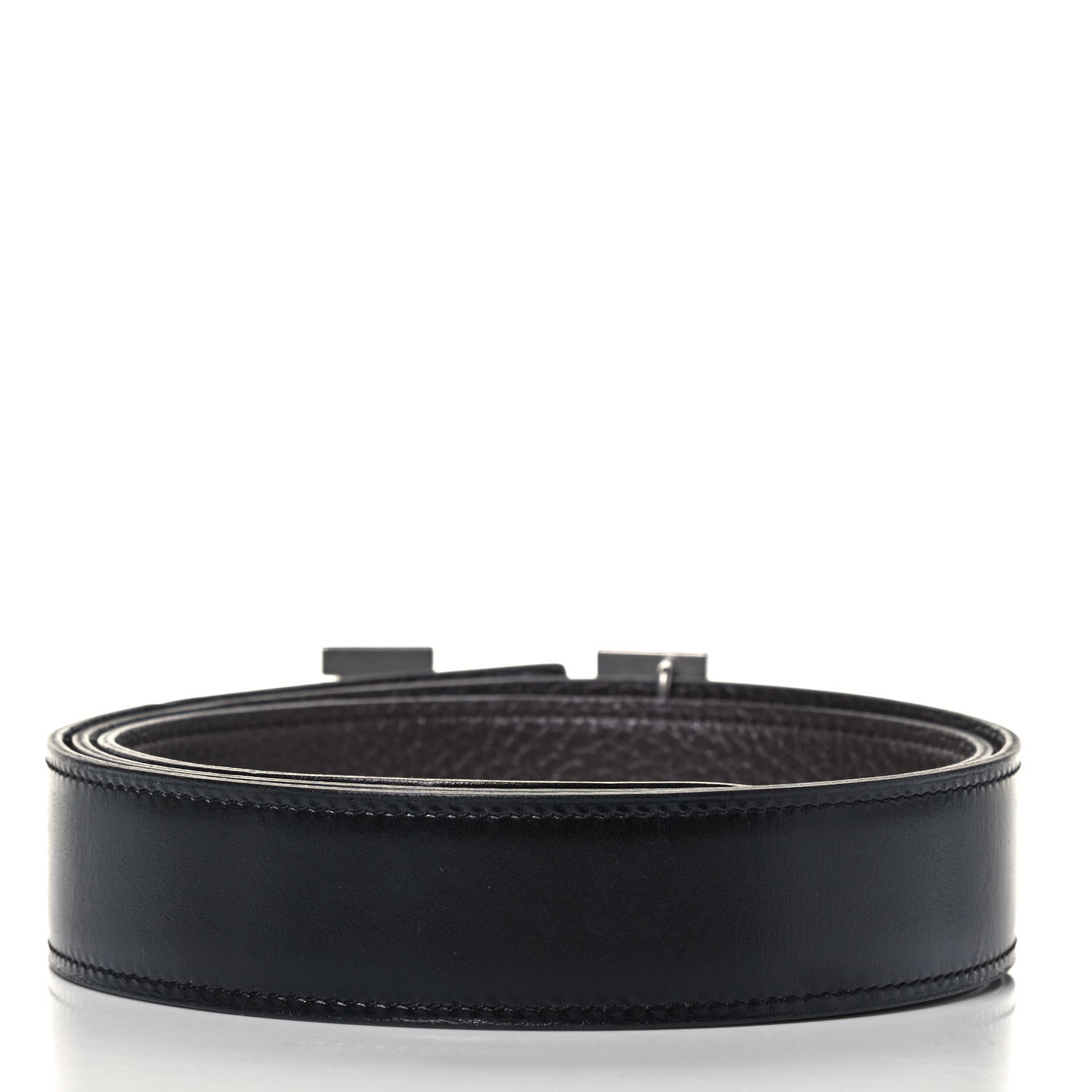 Hermes Box Togo 32mm H Belt 95 Black Chocolate 2 of 4