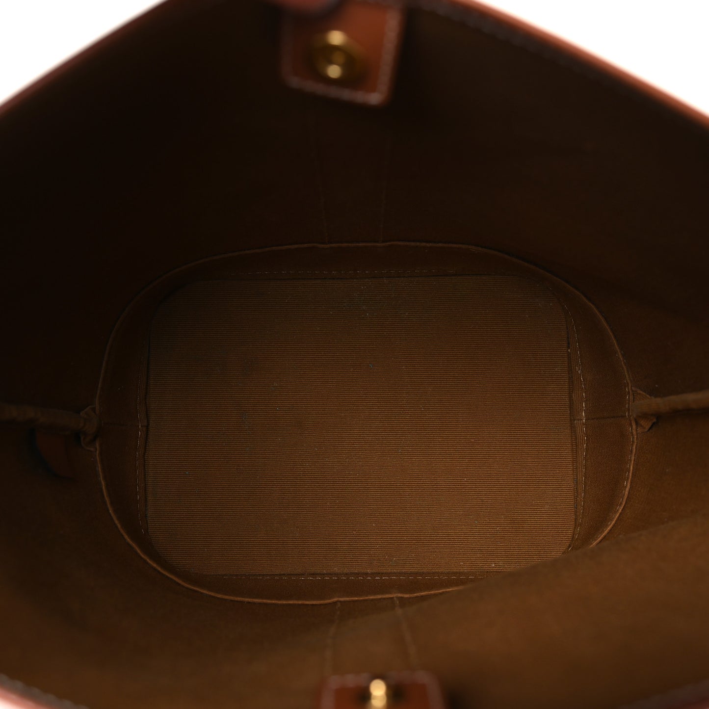 Triomphe Canvas Calfskin Small Bucket Bag Tan