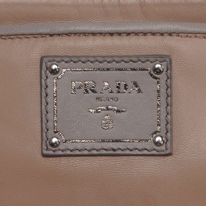 Prada Nappa Gaufre Ruched Clutch Pomice 8 of 10