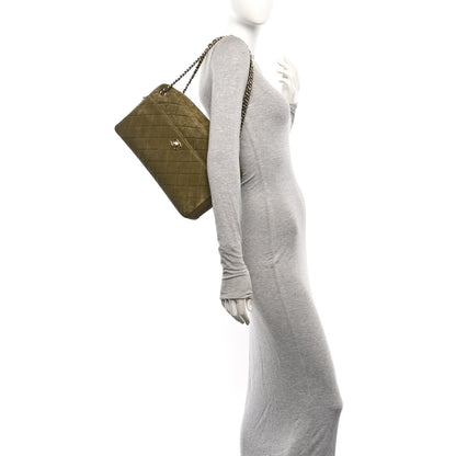 Chanel Suede Calfskin Quilted Camerissimo Camera Case Dark Khaki 3 of 11