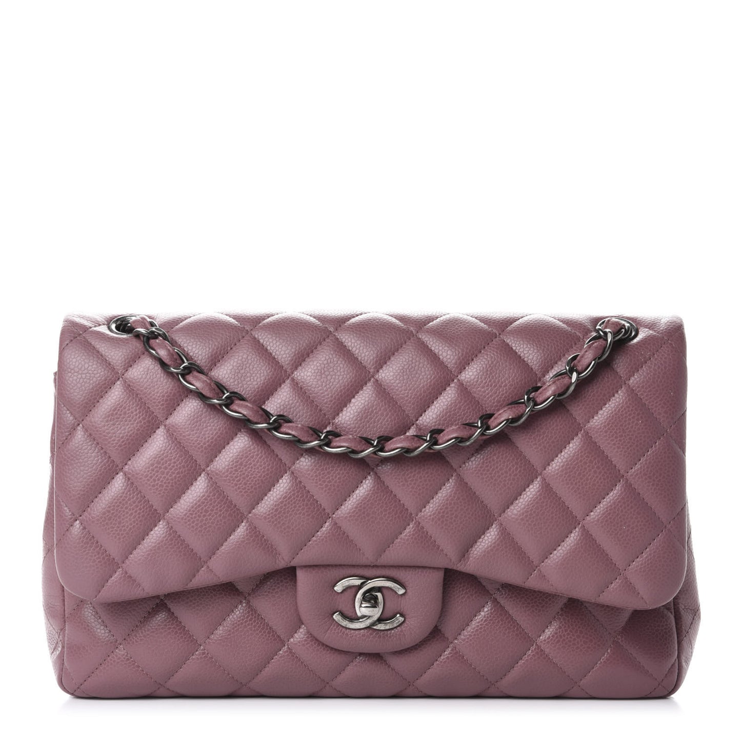 Caviar Quilted Jumbo Double Flap Pink