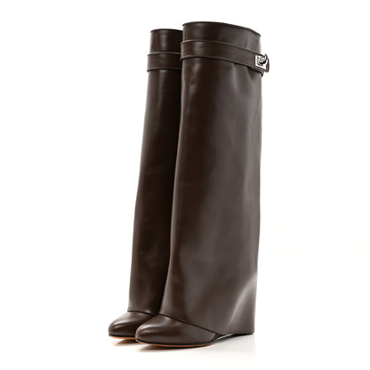 Givenchy Calfskin Shark Lock Pant Boots 37 Marron Fonce 3 of 11