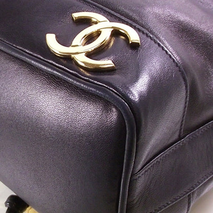 Chanel Lambskin Drawstring CC Bucket Shoulder Bag Navy cd22760 5 of 10