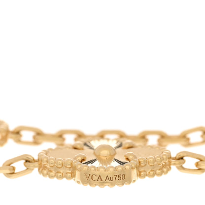 Van Cleef & Arpels 18K Yellow Gold 5 Motifs Guilloche Vintage Alhambra Bracelet 3 of 4