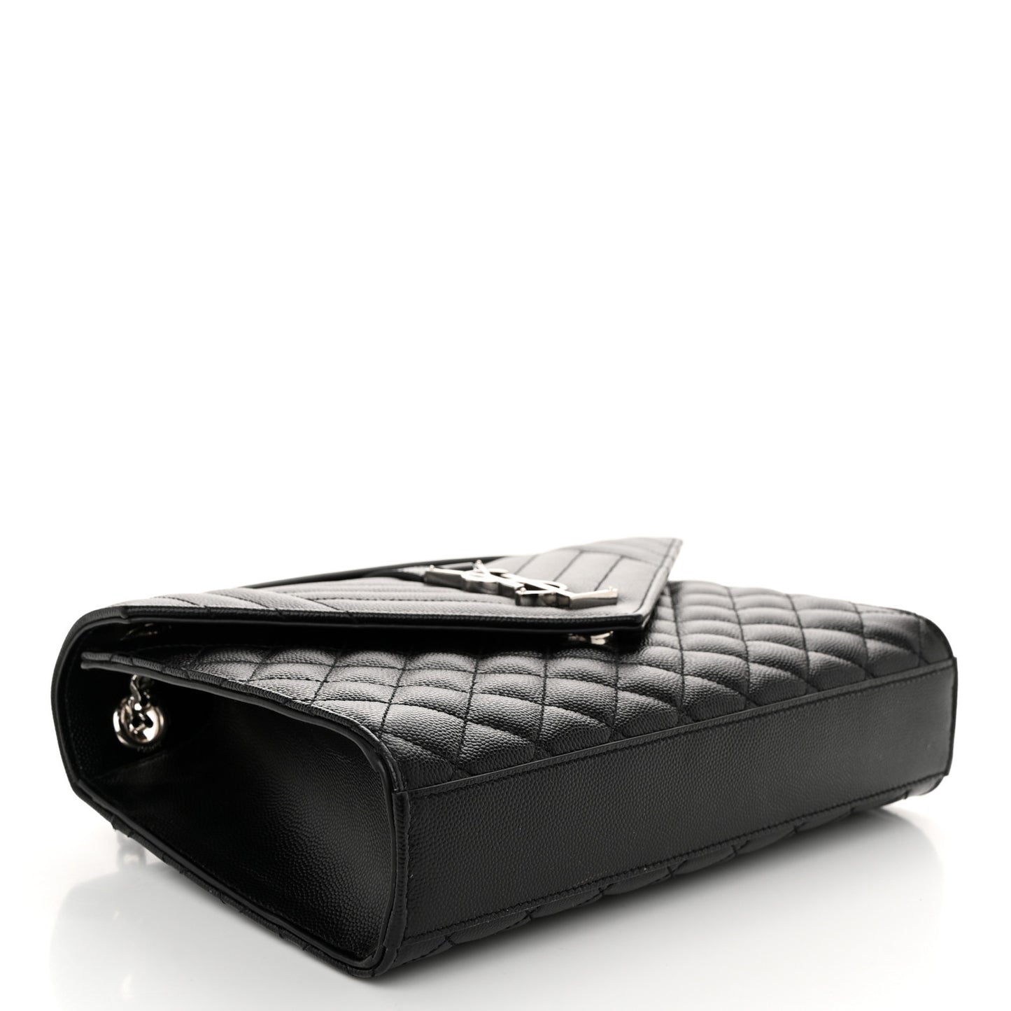 Grain De Poudre Textured Mixed Matelasse Triquilt Medium Monogram Satchel Black