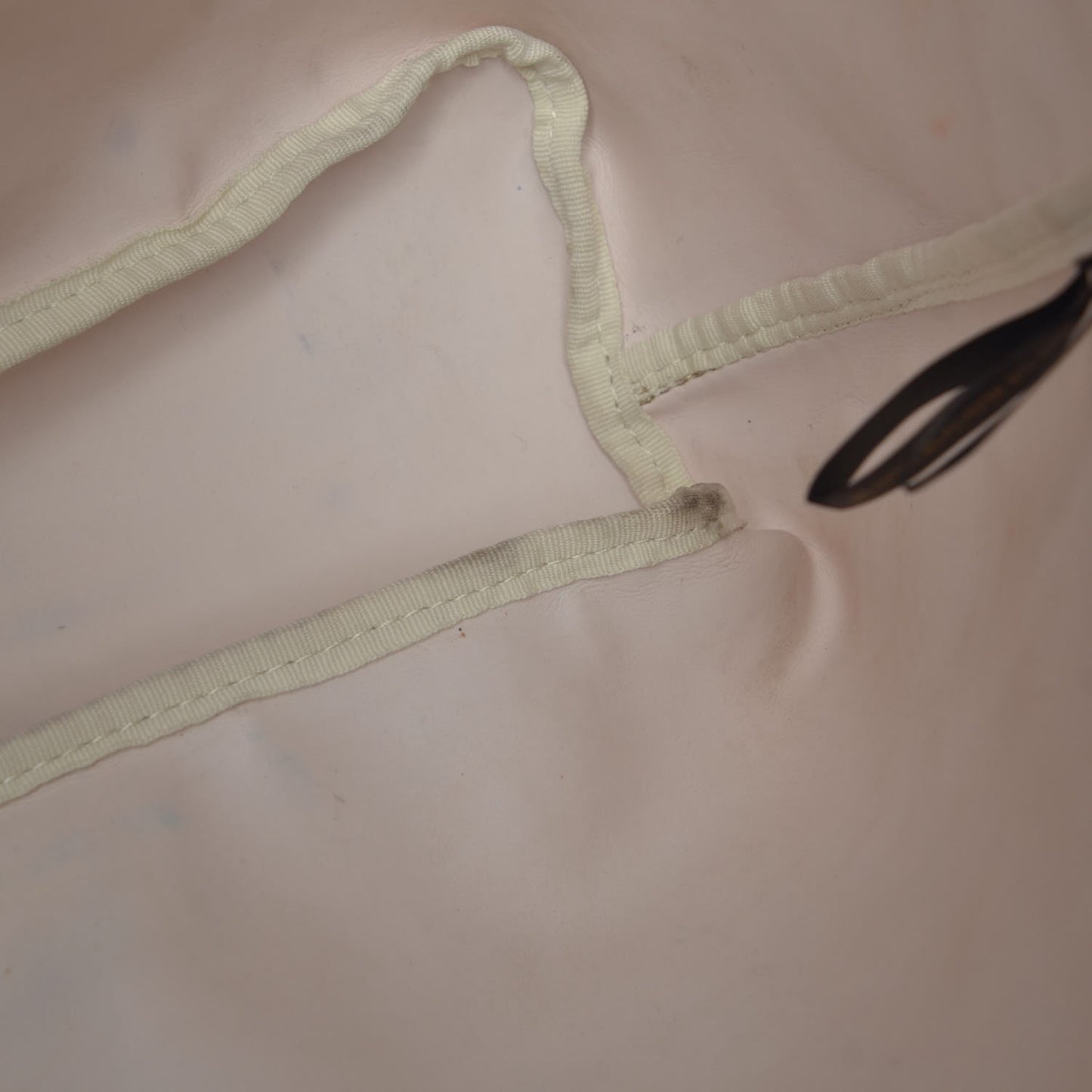 Canvas Monogram Patent Shopper Tote Beige White