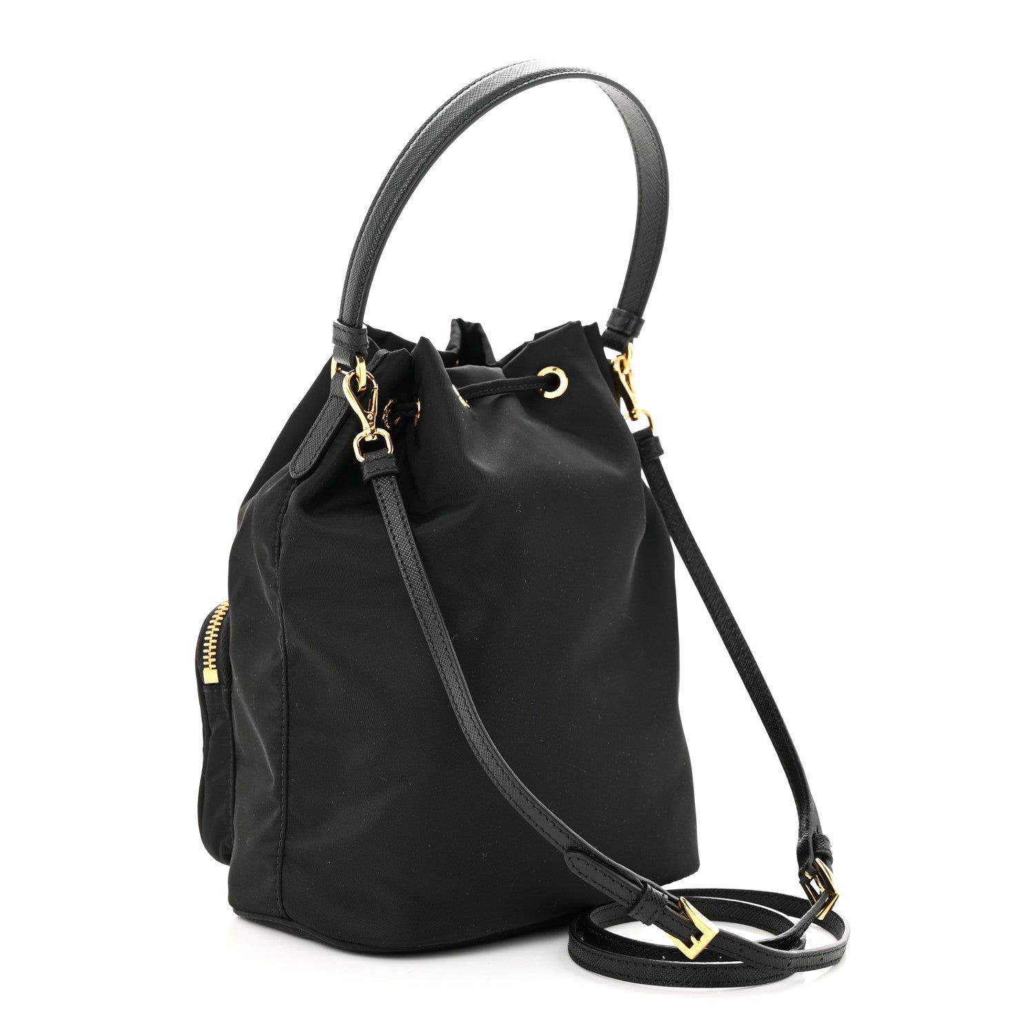 Prada Re-Nylon Duet Drawstring Shoulder Bag Black 3 of 10