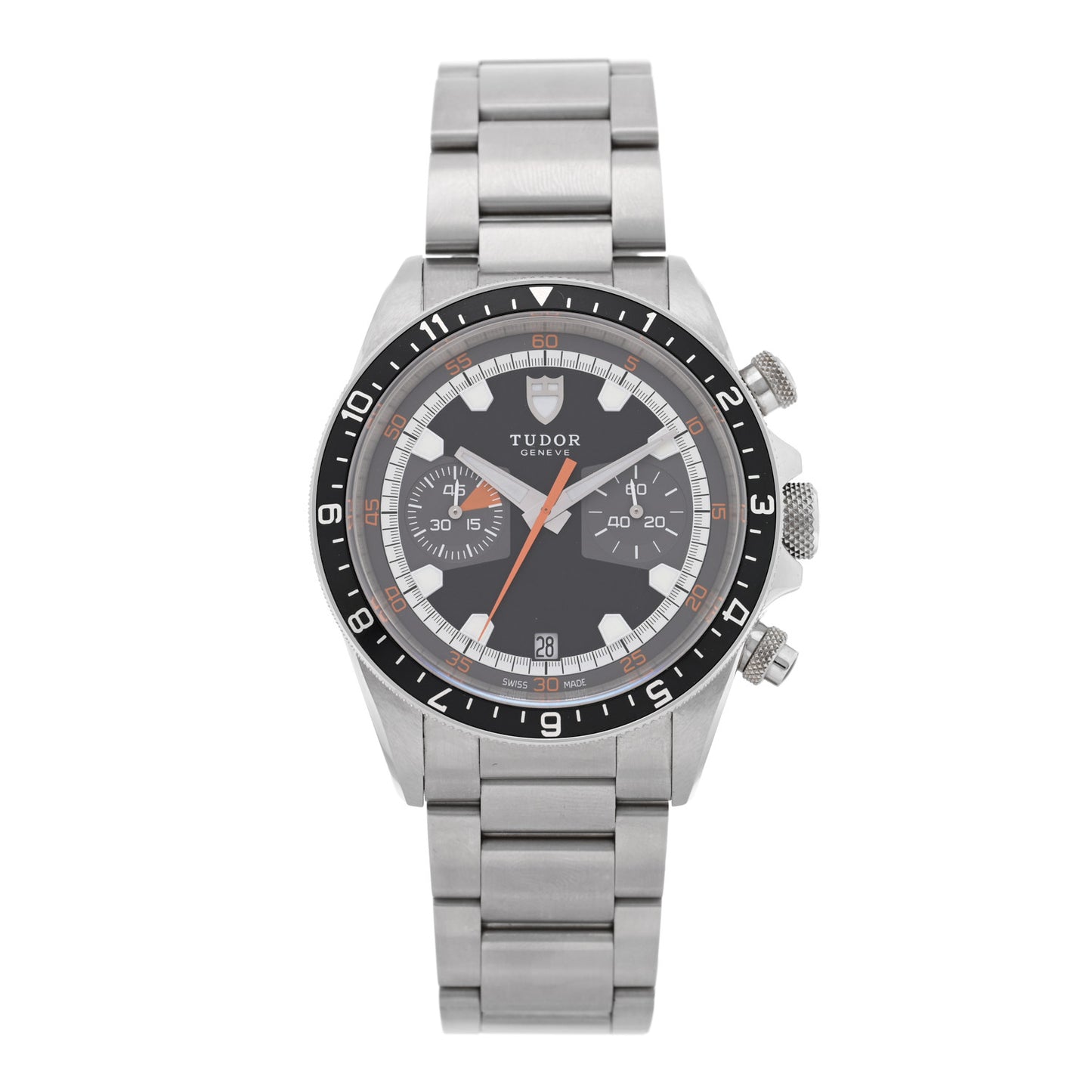 Stainless Steel 42mm Heritage Chrono Automatic Watch Black 70330N