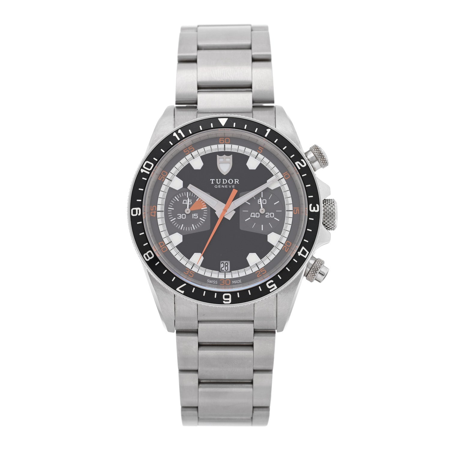 TUDOR Stainless Steel 42mm Heritage Chrono Automatic Watch Black 70330N 1 of 5