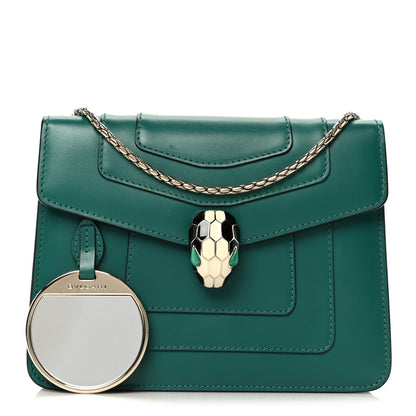 Bulgari Calfskin Small Serpenti Forever Snake Strap Crossbody Bag Emerald Green 3 of 12