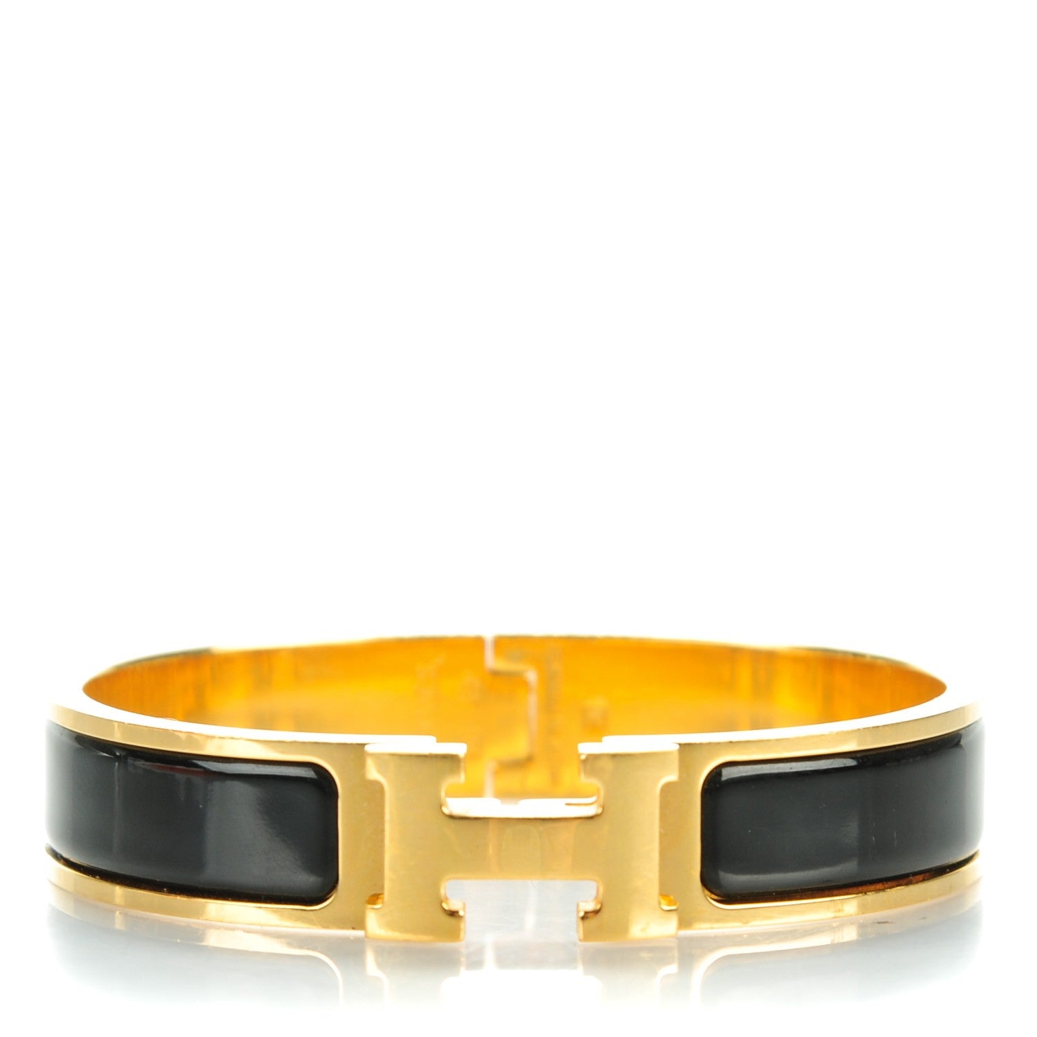 Hermes Enamel Narrow Clic Clac H Bracelet PM Black 1 of 5