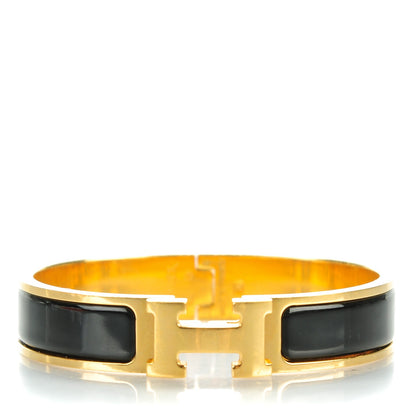 Hermes Enamel Narrow Clic Clac H Bracelet PM Black 1 of 5