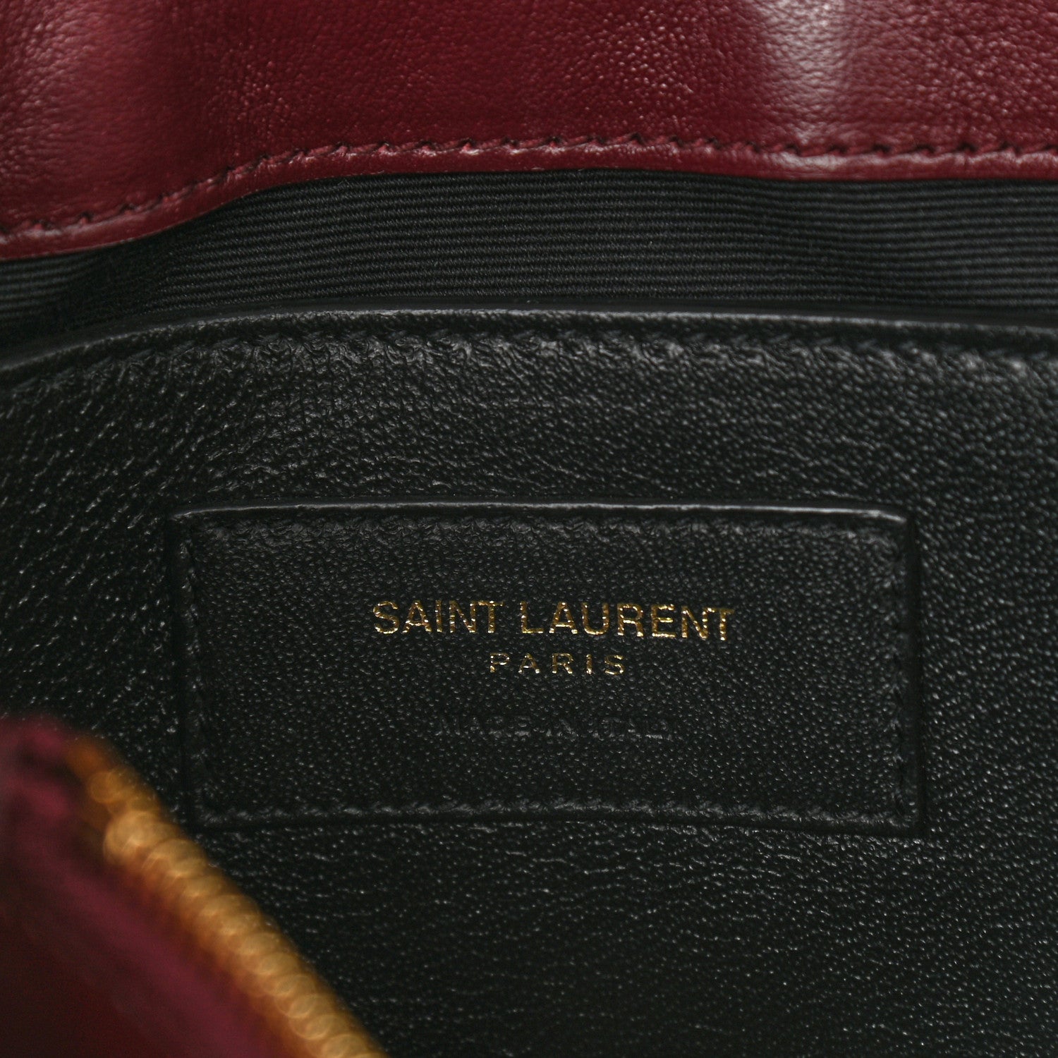 Saint Laurent Calfskin Y Quilted Monogram Small Loulou Chain Satchel Dark Legion Red 7 of 11