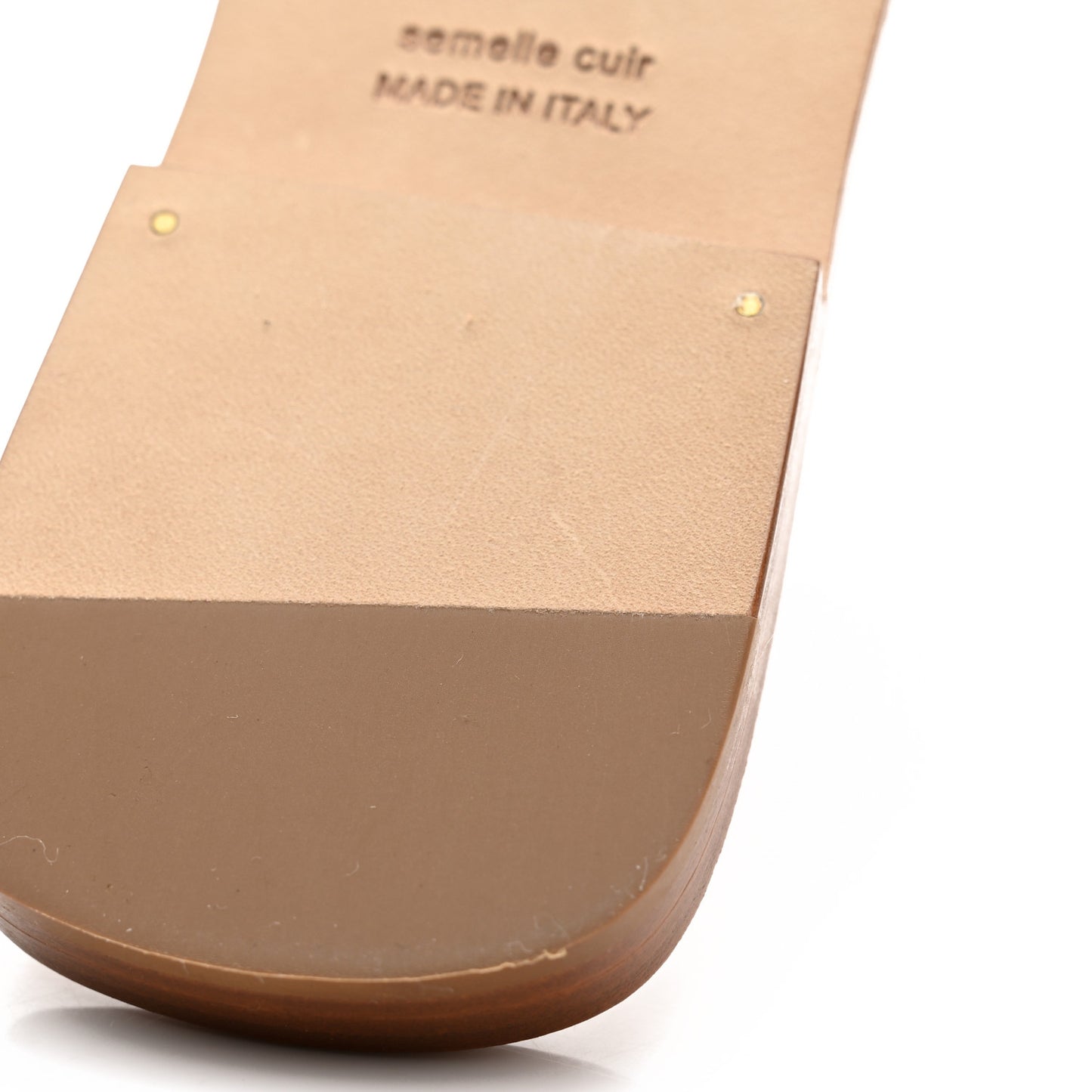 Box Calfskin Oran Sandals 35.5 Gold