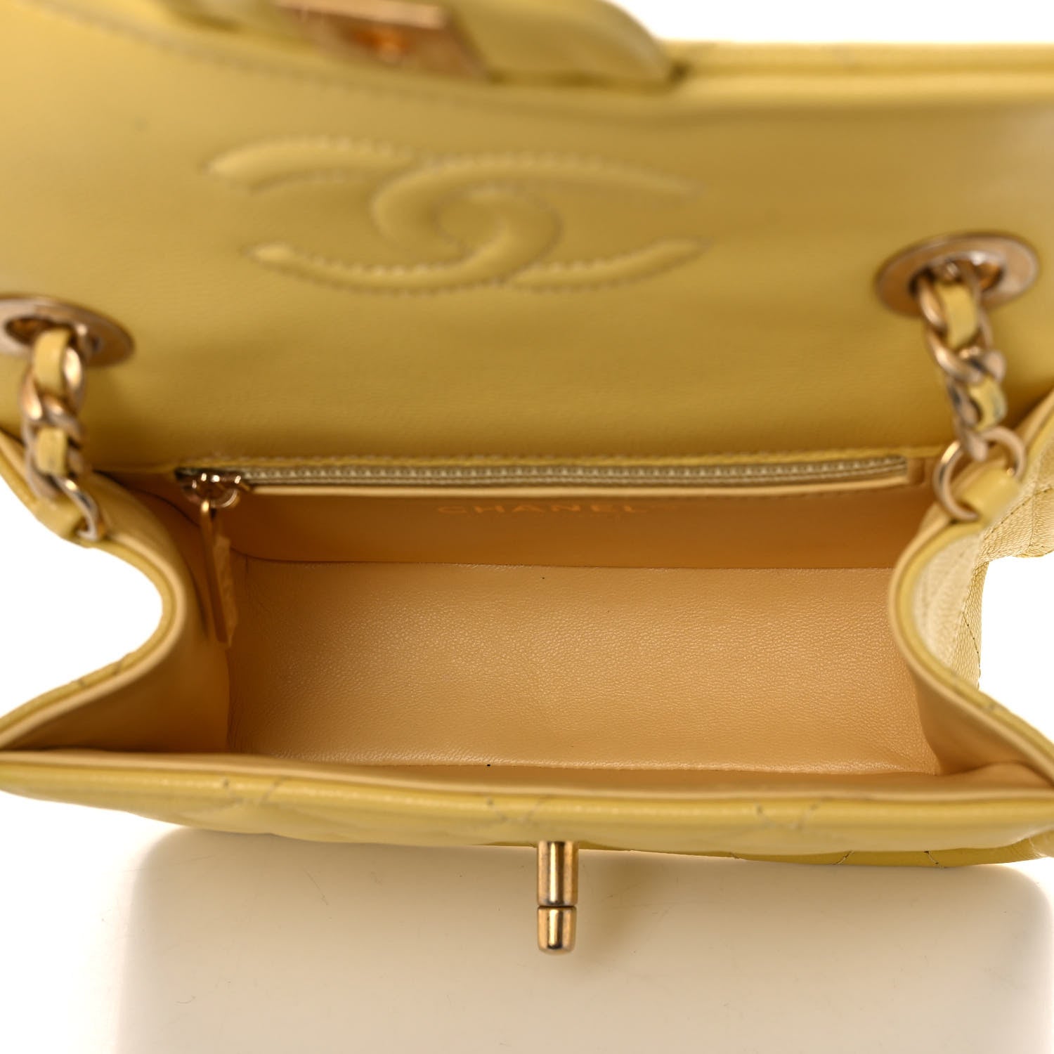 Chanel Caviar Quilted Mini Sweet Classic Flap Yellow 5 of 11