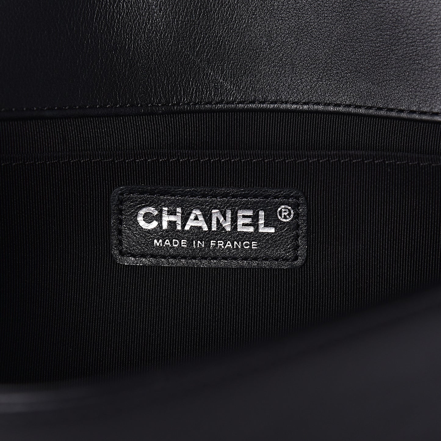 Lambskin Chevron Medium Boy Flap Black